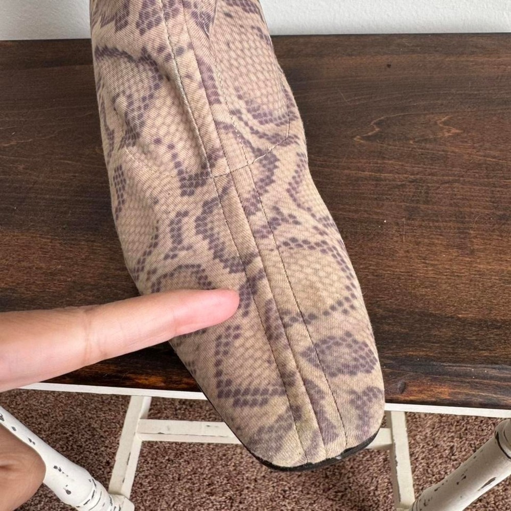90s Snake Python Sock Boot Cream Grey Square Toe … - image 2